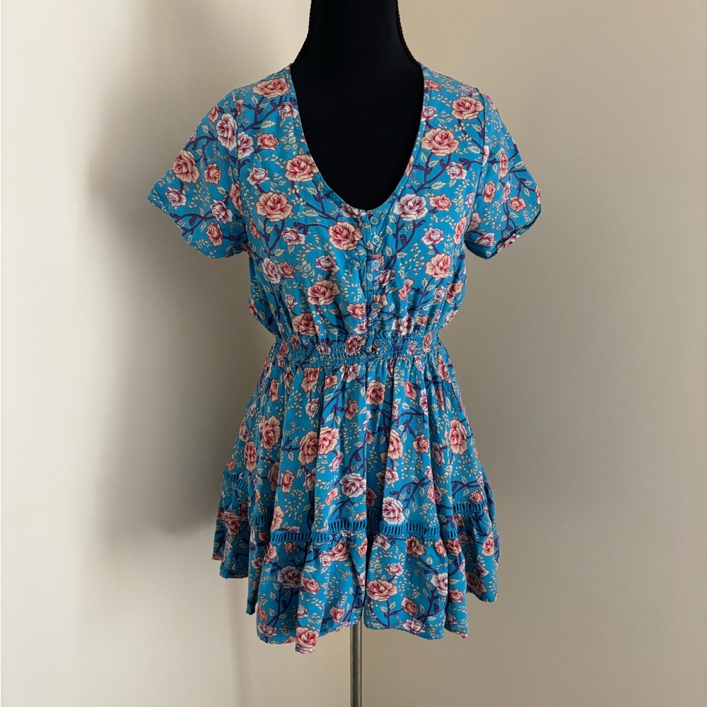 Sunday Mi Amor Blue Floral Blouse